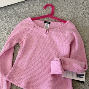 Pink Waffle Knit Women's Top